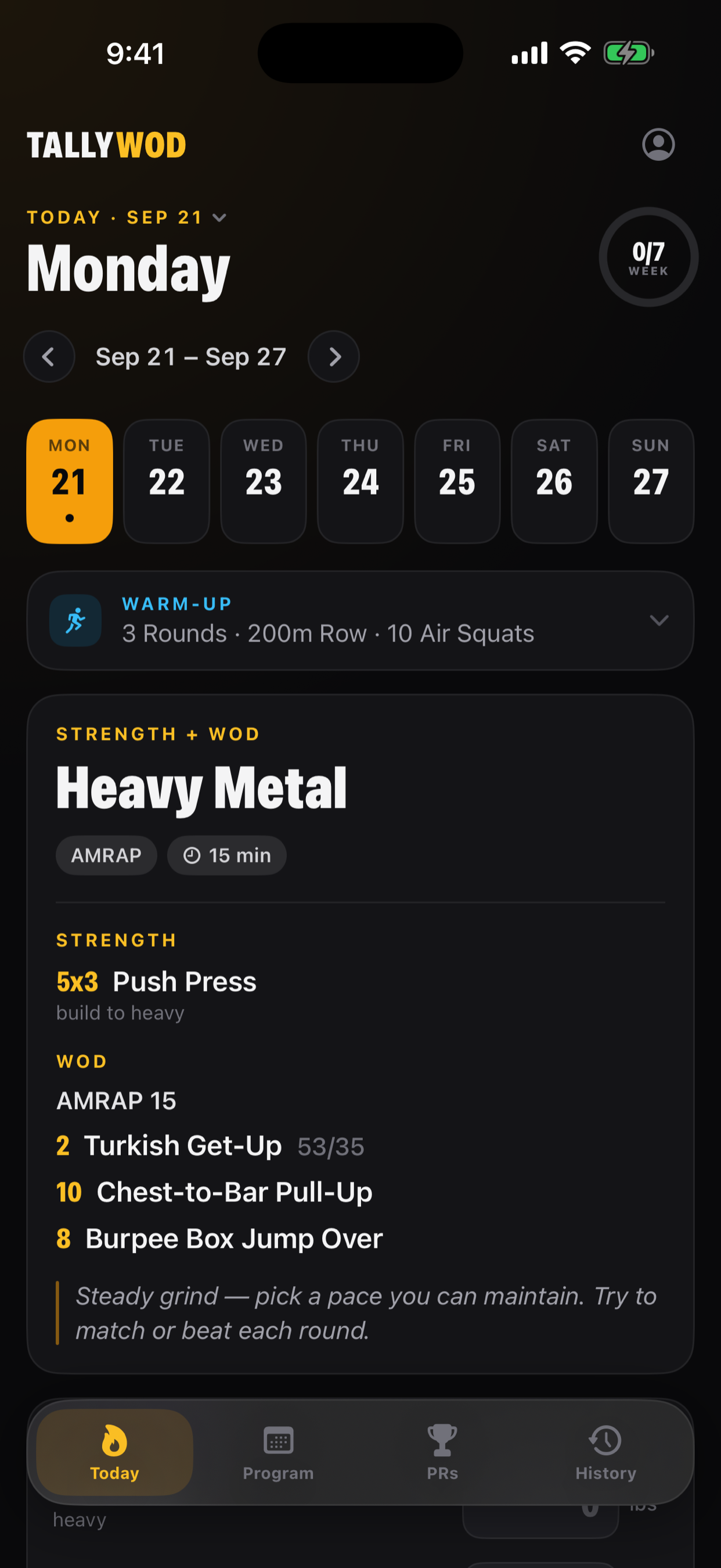 Workout detail